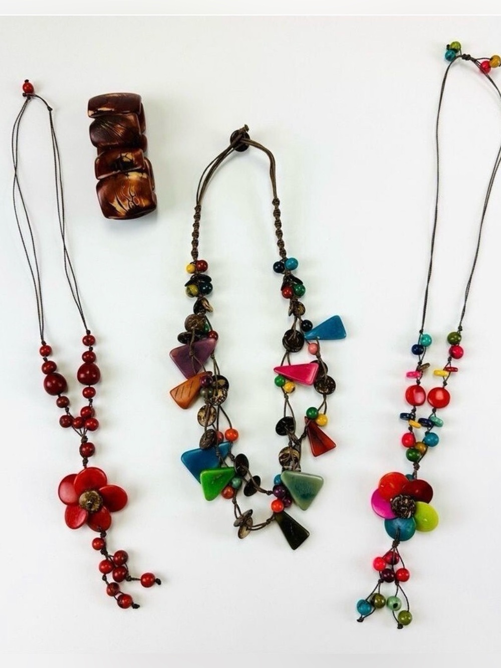 Tagua Nut jewellery bundle 3 necklaces 1 stretch bracelet NEW Eco Friendly